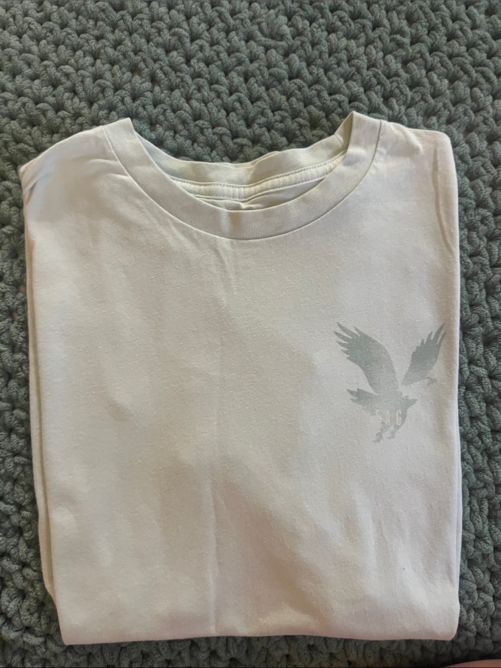 American Eagle Outfitters Light Pink Short Sleeve Tee with Subtle Silver Logo